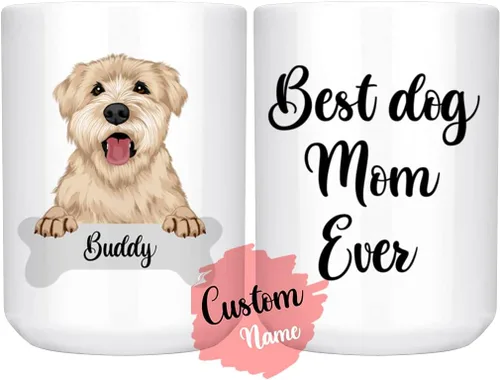 Miniatura 14 de Taza personalizada de Wheaten Terrier con diseño de perro mamá y papá, taza de Wheatie Dog para hombres y mujeres, taza de regalo de dueño de perro