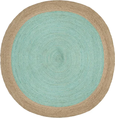 Miniatura 18 de SAFAVIEH Alfombra de Área Redonda de 10' - Colección de Fibra Natural - Verde y Marrón Natural, Yute Hecho a Mano, Diseño de Borde Trenzado (NF801G)