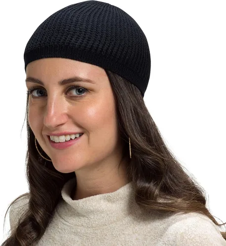 Miniatura 2 de Skull Cap Kufi Gorros para hombre y mujer 100% algodón Skully, gorra de correr y forro de casco, a cuadros
