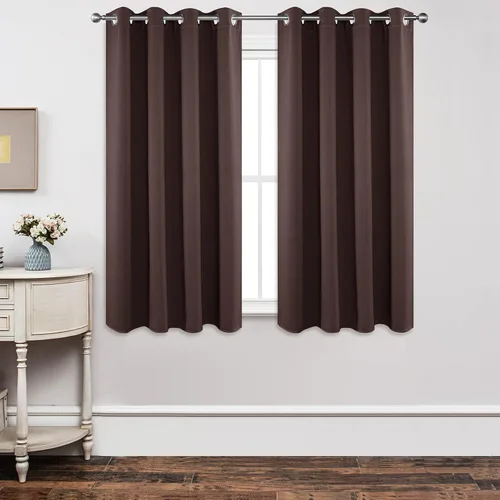 Miniatura 26 de Joydeco - Juego de 2 paneles de cortinas opacas de 63 pulgadas, 2 cortinas largas con aislamiento térmico burg, cortinas de oscurecimiento