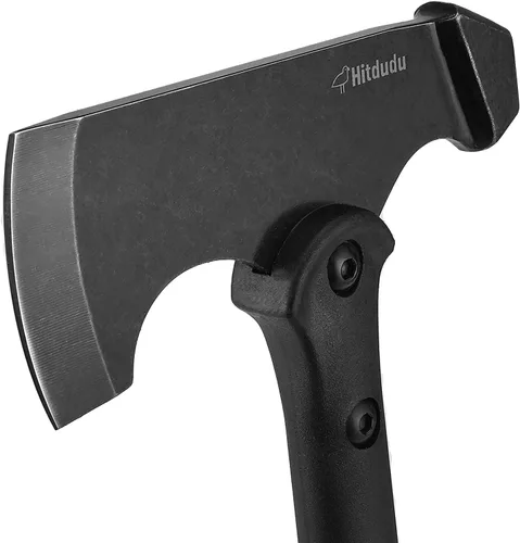 Miniatura 3 de Hitdudu Hacha y hacha de campamento, Tomahawk táctico de 15.7 pulgadas con cara de martillo, mango de fibra de nailon para supervivencia al aire