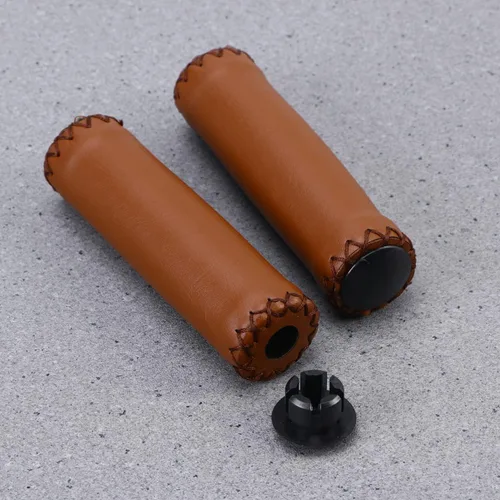 Miniatura 6 de BESPORTBLE 3pairs Brown PU y bicicleta para manillar ligero de cuero apretones apretones, goma de montaña