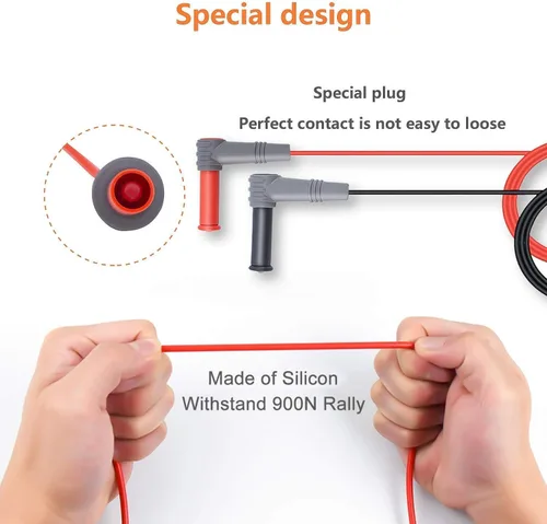 Miniatura 7 de KAIWEETS Pelacables autoajustable con kit de cables de prueba de electricista de silicona suave