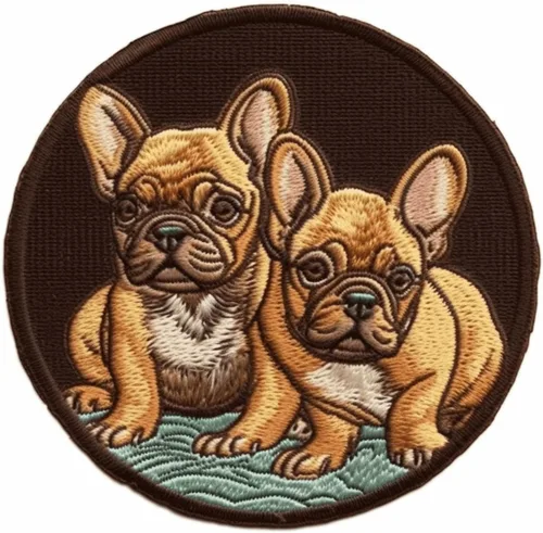 Miniatura 15 de Parche de perro Bulldog francés de 3 pulgadas, aplique sublimado bordado para ropa, chaleco de ropa, bordado decorativo para coser, emblema