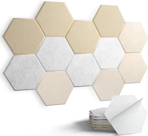 Miniatura 26 de Paneles acústicos, Magrowill, paquete de 12 paneles de pared insonorizados, paneles acústicos de alta densidad absorbentes de sonido
