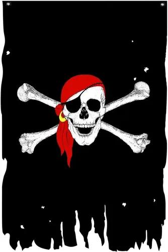 Miniatura 3 de Bufanda roja con diseño de calavera y huesos, bandera Jolly Roger de 3 x 4.8 pies, bandera pirata cruzada espeluznante Bufanda roja irregular