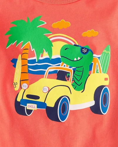 Miniatura 5 de The Children's Place Baby Boys and Toddler Dinos,Animals,Cars Short Sleeve Graphic T-Shirts,4 Pack