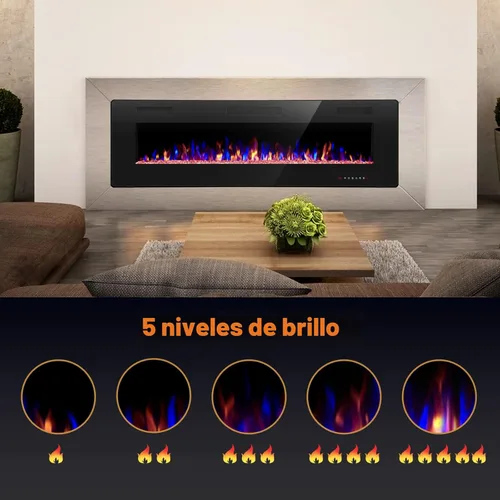 R.W.FLAME 42IN Chimenea eléctrica empotrada y montada en la pared, la chimenea más delgada, bajo nivel de ruido, apta para montantes de 2 x 6 y 2 x