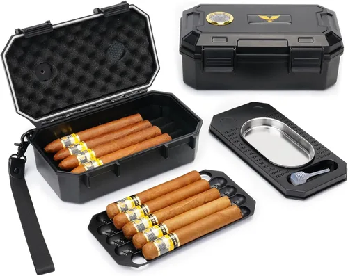 Miniatura 15 de Bald Eagle Caja de Puros Humidor de Viaje, Estuche Portátil Pequeño para Puros con Humidificador, Hermético, A Prueba de Aplastamiento, Impermeable