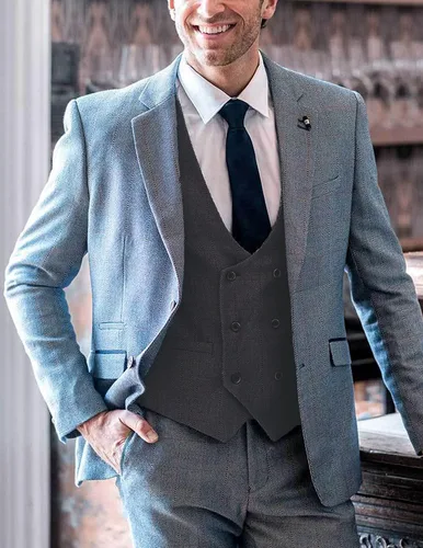 Miniatura 2 de Coofandy Chaleco de traje ajustado sin mangas para hombre, con doble botonadura
