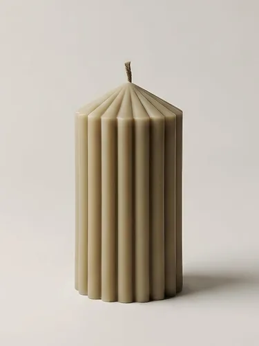 LAWA Vela de Pilar de Pico Acanalado - Vela de Cera de Soja Grande y Hermosa Hecha a Mano, Vela Perfumada Elegante con Diseño de Burbujas, Ideal