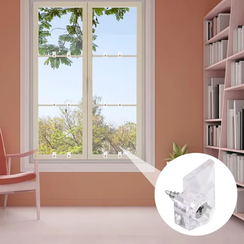 Miniatura 5 de 25 ganchos de espejo para pared, clips de soporte de espejo, clips de montaje de espejo de plástico transparente, kit de clips de retención