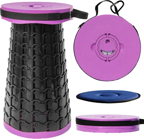 Miniatura 10 de ALEVMOOM Taburete plegable XXL 2025 de 19.7 pulgadas con cojín, capacidad de 1000 libras, taburetes portátiles para adultos, resistente, altura