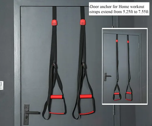 Miniatura 5 de Paquete de equipo de ejercicio de entrenamiento de suspensión todo en uno, kit de entrenamiento de resistencia de fitness con correas profesionales