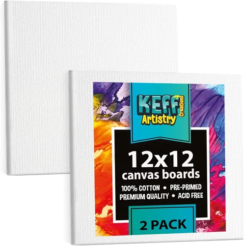 Miniatura 39 de KEFF Lienzo para pintar, paquete de 5 lienzos de 8 x 10 pulgadas, lienzos pequeños 100% algodón con triple imprimación para pintura. Mini lienzos a