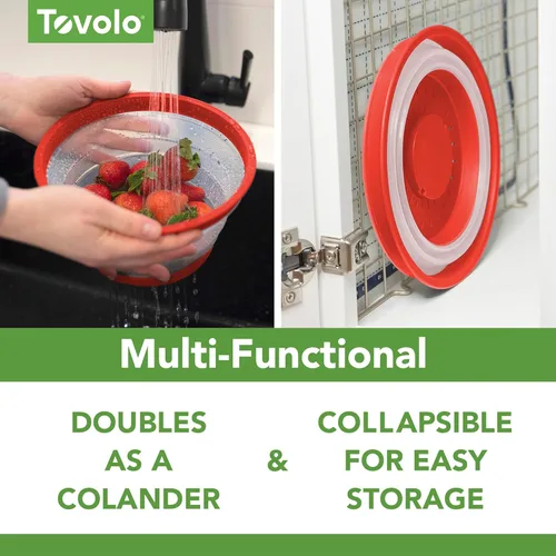 Miniatura 4 de Tovolo Cubierta de salpicaduras para microondas para alimentos, paquete de 3 (rojo manzana caramelo) – Tapa protectora de salpicaduras de silicona