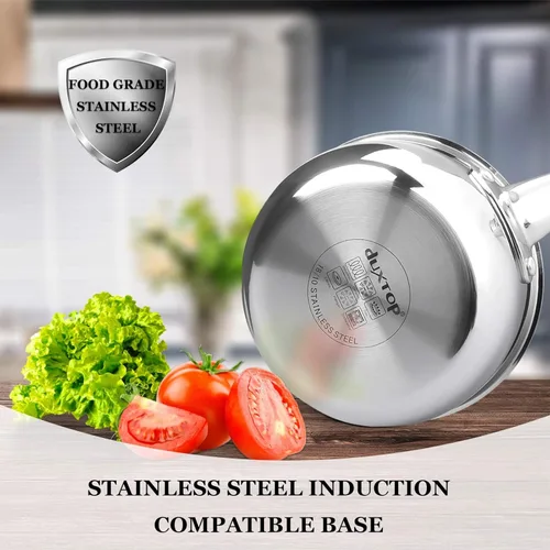 Miniatura 3 de Duxtop Cacerola Whole-Clad Tri-Capa de Acero Inoxidable con Tapa, 1.6 Cuartos, Utensilios de Cocina para Inducción