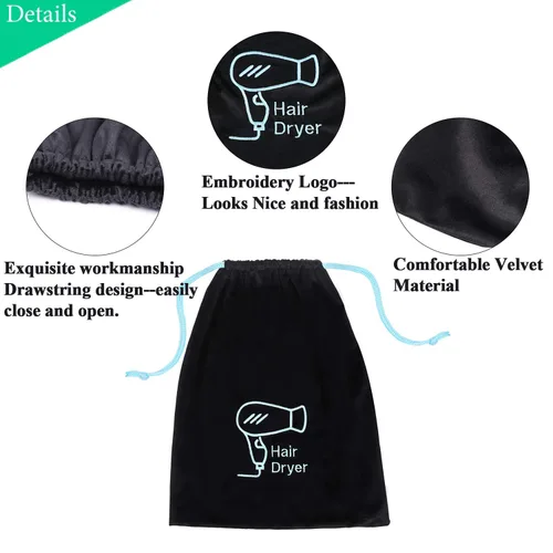 Miniatura 3 de Bolsa organizadora de almacenamiento de 11.8 x 14 pulgadas para secador de pelo y todas las herramientas para el cabello con cordón, ideal