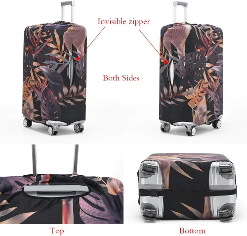 Miniatura 2 de TRAVEL KIN - Funda lavable para maleta con protección antiarañazos, protector para maletas de 18-32 pulgadas, Autumn Leaves, M, Moda