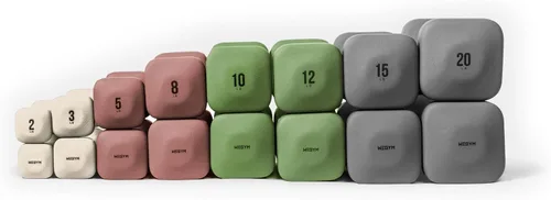 Miniatura 15 de WeGym SafeGrip Square Dumbbells with Anti Slip Handles, Aesthetic Free Weights for Home Workouts, Stable Design Prevents Rolling during Floor