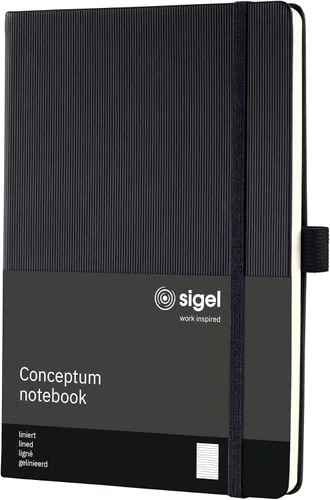 Miniatura 21 de Sigel Cuaderno CO120 CONCEPTUM®, negro, Tapa dura, liso con hoja guía rayada, aprox. A5, con numerosas características