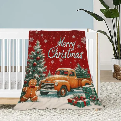 Miniatura 24 de Manta de Navidad para bebé, pequeña, roja, con copos de nieve de Navidad, manta de invierno y vacaciones, manta para arrullo de niños pequeños