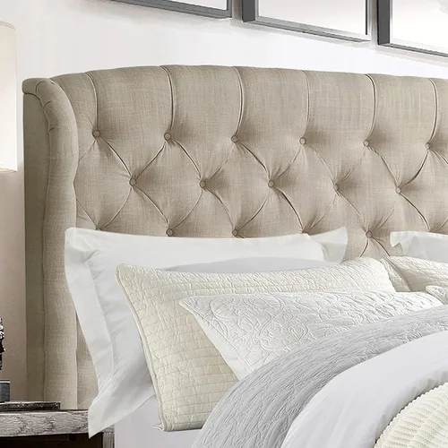Miniatura 5 de Rosevera Marcelle - Marco de cama con respaldo de alas con cabecera ajustable de diseño distintivo, tapizado con botones para dormitorio, soporte