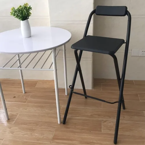 Miniatura 2 de Modern Taburete de bar plegable con altura de mostrador para adultos, silla alta plegable para desayuno, taburete cuadrado de fiesta de oficina