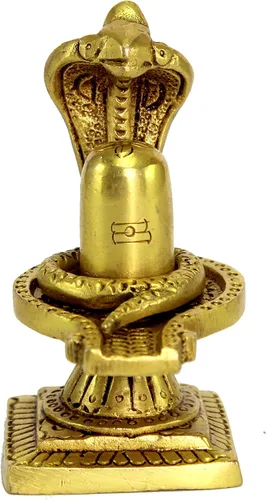 Miniatura 7 de eSplanade Shiv Ling Shiva Lingam de latón con estatua de Sheshnaag Ídolo Murti para el templo casero y Pooja - 4 pulgadas
