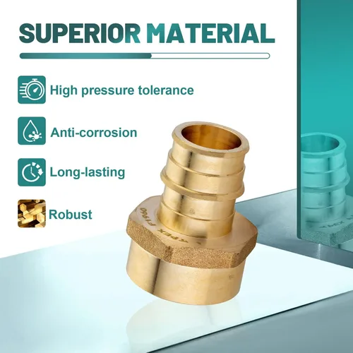 Miniatura 3 de Paquete de 2 accesorios de expansión Niikappu Pex-A, adaptador de flujo completo NPT hembra de 1 pulgada Pex-A x 1 pulgada, accesorio de tubería