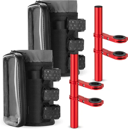 Soporte para Botella de Agua de Bicicleta con Montura | Se Ajusta a Motocicletas, Carrito de Bebé, Patinetas, Sillas de Ruedas | Bolsa de Teléfono
