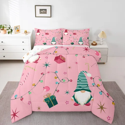 Miniatura 9 de Erosebridal Juego de edredón de Feliz Navidad, tamaño individual, divertido edredón de Papá Noel para niños y niñas, edredón de plumón de pingüino