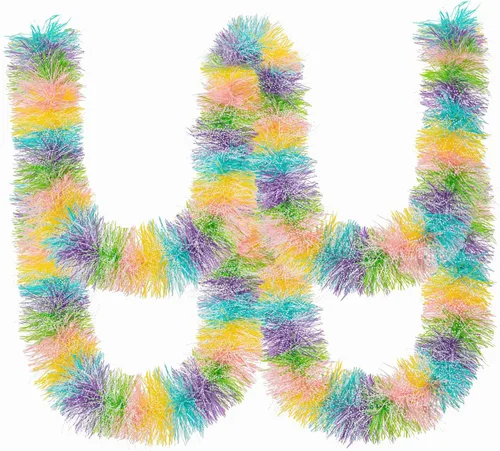 Miniatura 9 de Guirnalda de oropel de Pascua de 33 pies con diseño de huevo de Pascua metálico con confeti, guirnalda colgante de primavera, decoración para árbol