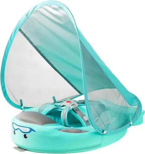 Miniatura 12 de Mambobaby Flotador con dosel, flotador para bebé, flotador de piscina para bebé, flotador sólido mejorado para nadar que añade cola nunca se voltea
