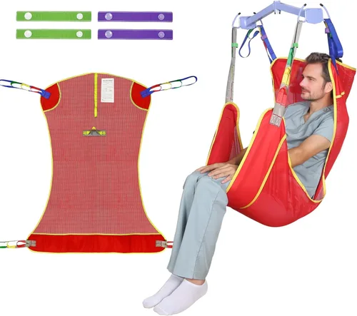 Miniatura 12 de EZ Assistive Eslinga universal de elevación de pacientes de cuerpo completo para elevación o traslado de pacientes, honda de elevación con tela