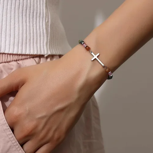 Miniatura 5 de TONY & SANDY Pulsera de cruz cristiana para mujer, regalo de San Valentín para ella, regalo de confirmación de bautismo, Pascua, regalo único