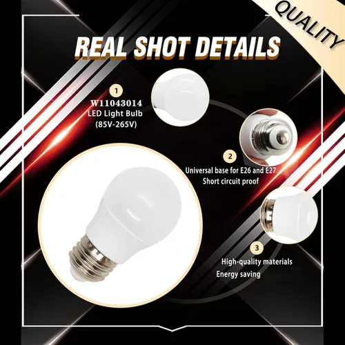 Miniatura 2 de Bombilla LED para refrigerador W11043014 W10805744 Compatible con Whirlpool W10745744 W10565137 W10837631 W10865849 - Bombilla LED