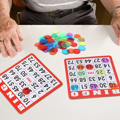 Miniatura 4 de GSE Games & Sports Expert Chips de bingo multicolor, 5,000 piezas de chips de conteo transparentes de alto contraste de 3/4 pulgadas