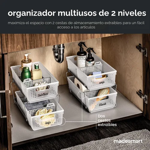 Miniatura 3 de madesmart organizador de dos estantes c/divisores 2 W