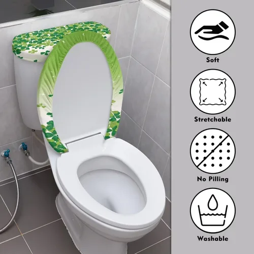 Miniatura 3 de Fundas antideslizantes para tapa de inodoro y tanque del Día de San Patricio, fundas elásticas para tapa de inodoro, accesorios de decoración de St.