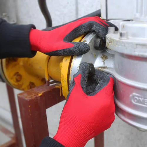 Miniatura 7 de EvridWear - Guantes de trabajo de seguridad de látex arrugado Rojo