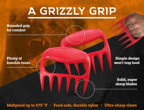 Miniatura 3 de Bear Paws Garras de Carne – Las Garras Desmenuzadoras de Carne Originales para Cerdo Desmenuzado, Fabricadas en EE.UU. – Levanta, Desmenuza, Tira