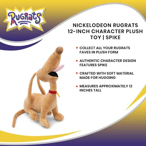Miniatura 6 de Golden Bell Studios Nickelodeon Rugrats Spike - Juguete de peluche de personaje de 12 pulgadas, suaves y lindos animales de peluche, regalos