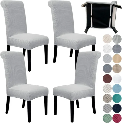 Miniatura 25 de SPRINGRICO Paquete de 2 fundas para sillas de comedor con cinturón de seguridad, fundas elásticas para sillas Parsons lavables, fundas protectoras