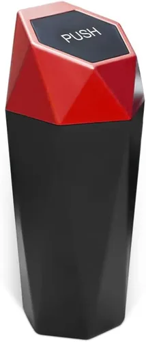 Miniatura 18 de Cubo de basura para automóvil con tapa, mini cubo de basura portátil para automóvil, pequeño diseño de diamante a prueba de fugas, contenedores