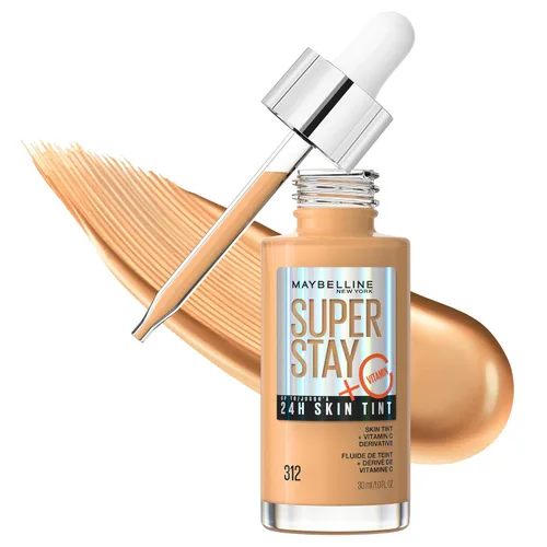 Miniatura 11 de Maybelline Super Stay Up - Tinte para piel de hasta 24 horas, base radiante de cobertura ligera a media, maquillaje infundido con vitamina C, 102, 1