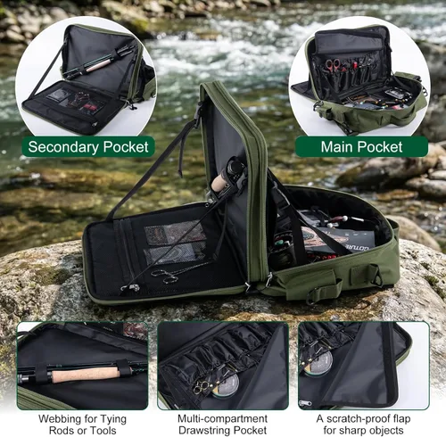 Miniatura 5 de Goture Combo de caña de pescar con mosca y carrete con caña de mosca y caja de engranajes, caña de mosca de 4 piezas de 9 pies, carrete Kit de pesca