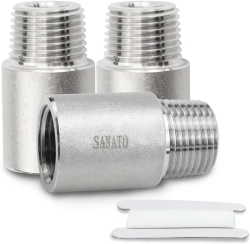 Miniatura 7 de SANATO 3 piezas SS 304 forja pezón fundido piple, 3/4 "NPT x 3/4" NPT macho roscado, 1.969 in accesorios de tubería