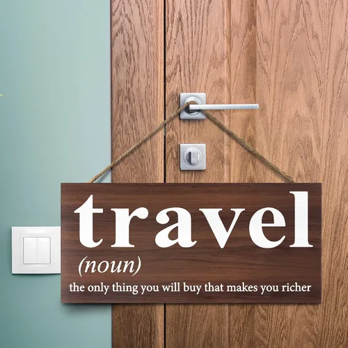 Miniatura 6 de Cartel de viaje, lo único que comprarás que te hace más rico, decoración de regalos de viaje y colgante de pared, fabricado en Estados Unidos