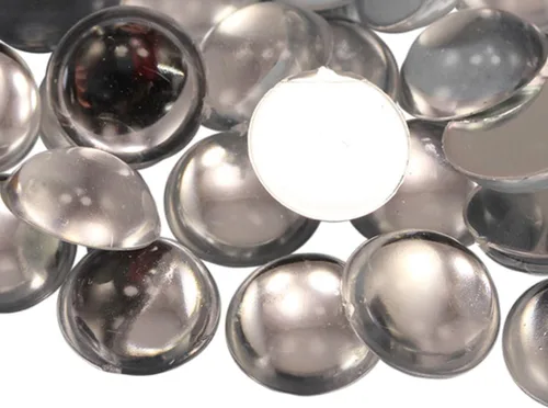 Miniatura 10 de Allstarco Cabujones redondos de acrílico con parte trasera plana de 0.276 in, 9/32 pulgadas, gemas de perlas de plástico para hacer joyas